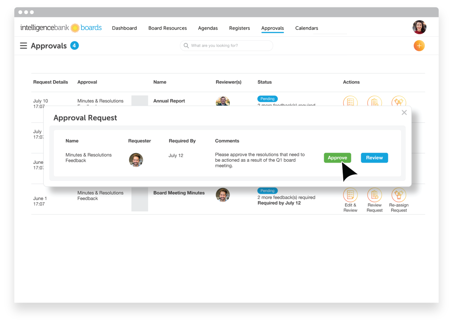 Boards Approvals Browser