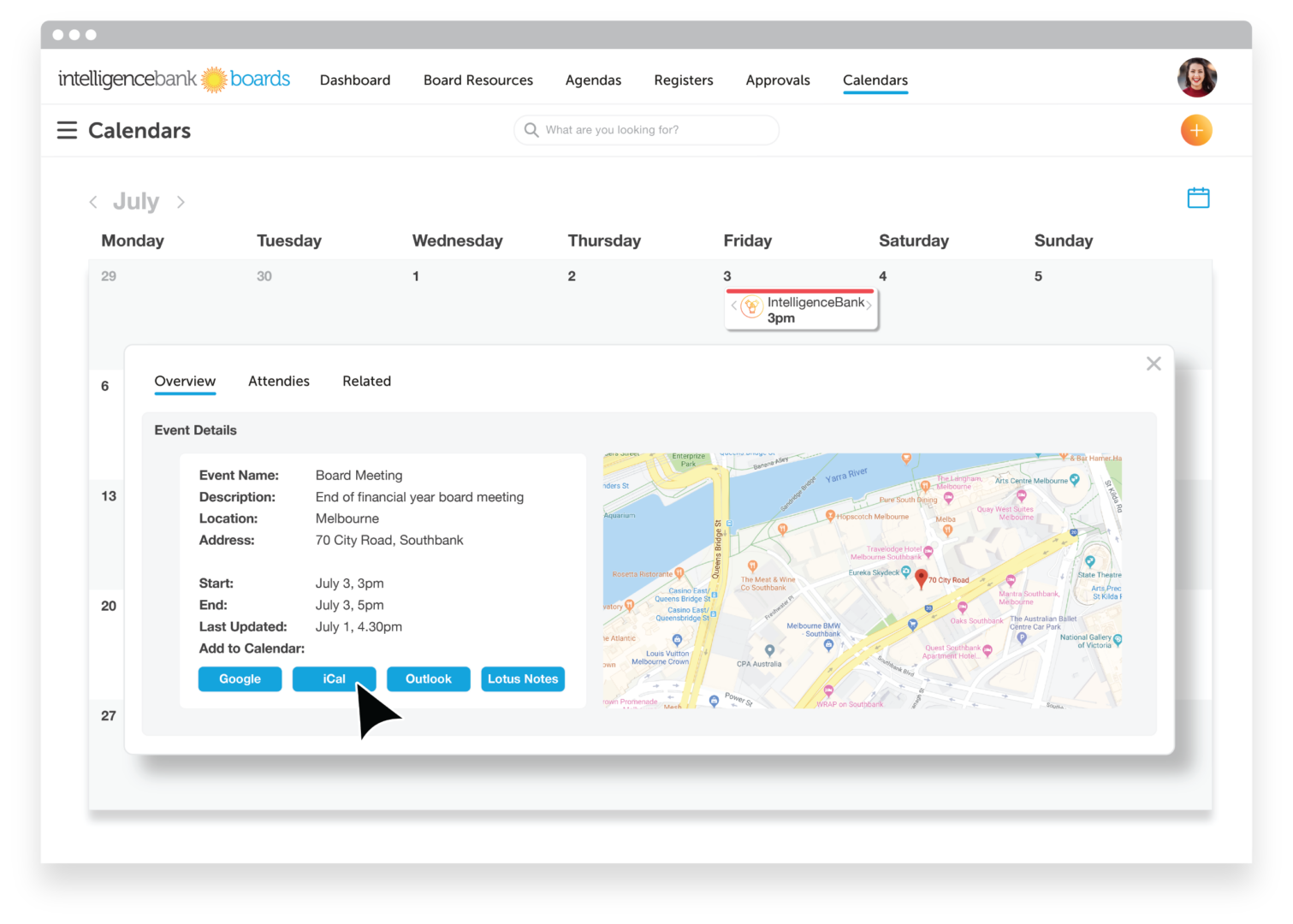 Boards Calendars Browser