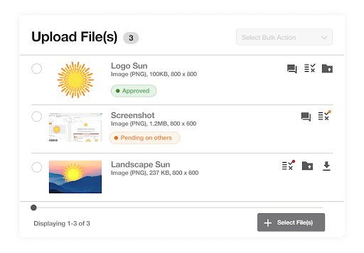 Upload Asset Upload Asset file screen